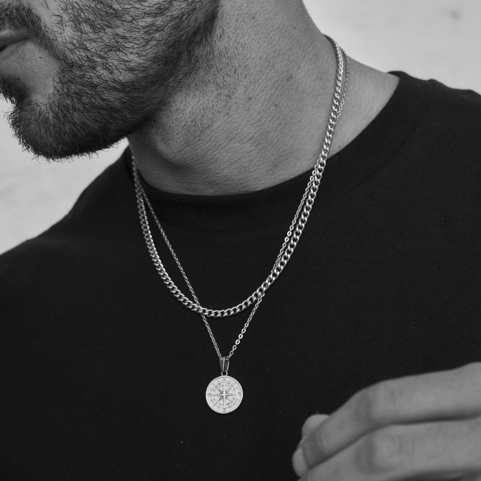 Layered Rope Compass Necklaces