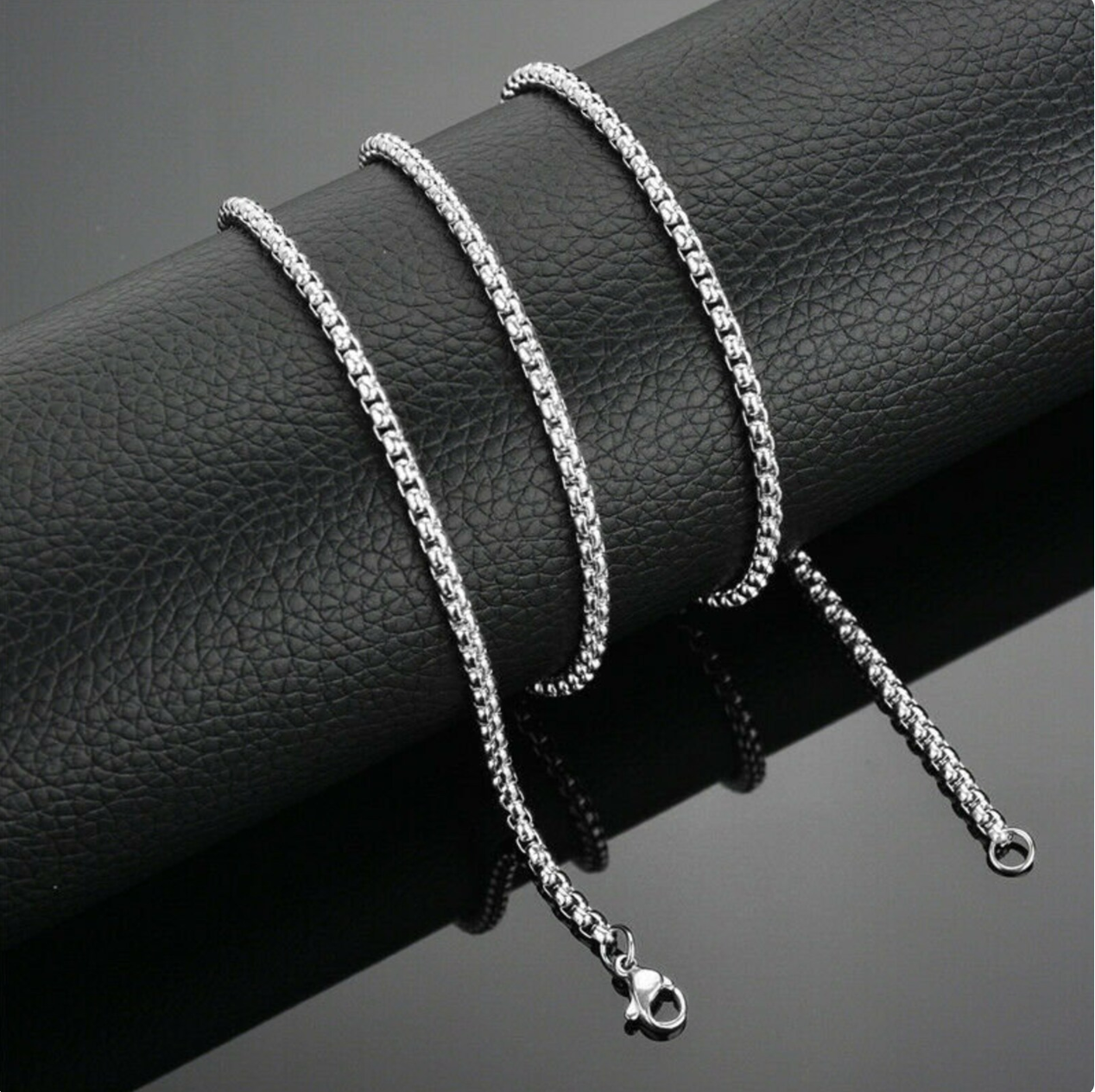 Silver Box Chain Necklace