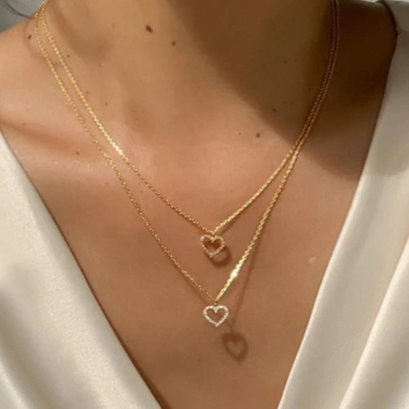 Stacked Heart Necklace